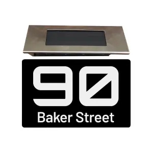 Personalised Aluminium House Plaque with Solar Light Customised with Your House Number and Street Name 160 x 280mm Black