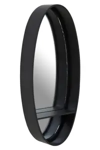 Interiors by Premier Avento Black Oval Wall Mirror