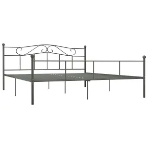 Berkfield Bed Frame Grey Metal 180x200 cm 6FT Super King