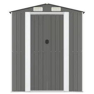 Berkfield Garden Shed Light Grey 192x440x223 cm Galvanised Steel