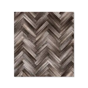 Toughened 6mm Glass Kitchen Splashback 60 x 65cm Herringbone Wood - Polished  Heat Resistant Back Splash for Cookers Hob