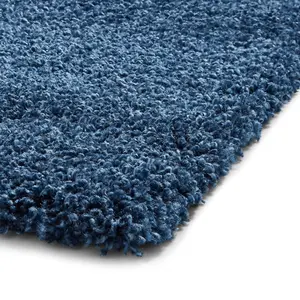 Dark Blue Plain Shaggy Rug, Stain-Resistant Rug, Modern Rug for Bedroom, Living Room, & Dining Room-120cm X 170cm