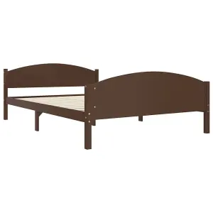 Berkfield Bed Frame Dark Brown Solid Pine Wood 160x200 cm