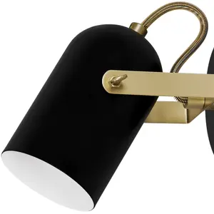 Plate Matt Black Gold effect Spotlight