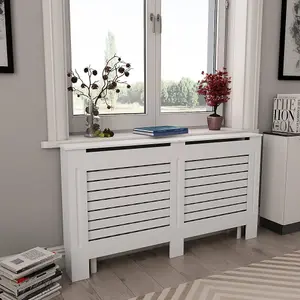 Berkfield Radiator Cover White 152x19x81.5 cm MDF