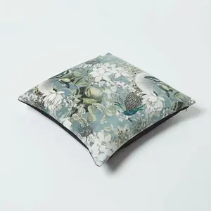 Homescapes Floral Butterfly Garden Grey Cushion 46 x 46 cm