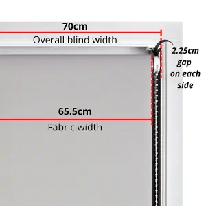 FURNISHED Daylight Roller Blinds - Dark Grey Trimmable Blind for Windows and Doors (W)70cm (L)210cm