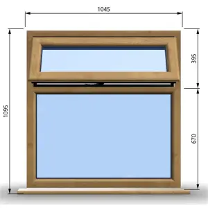 1045mm (W) x 1095mm (H) Wooden Stormproof Window - 1 Top Opening Window -Toughened Safety Glass