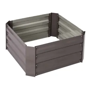 Square Galvanized Steel Garden Flower Bed Planter Box Outdoor Raised Garden Bed Kit 100 cm W x 100 cm D