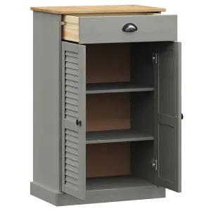 Berkfield Shoe Cabinet VIGO Grey 60x35x96 cm Solid Wood Pine