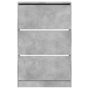 Berkfield Shoe Cabinet Concrete Grey 80x21x125.5 cm Engineered Wood