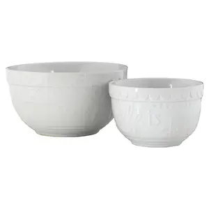 Interiors By Premier Versatile Set Of Two Round Mixing Bowls, Charming Kitchen Bowl For Breakfast, Durable Bowl Set For Kitchen