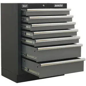 680mm Modular 7 Drawer Floor Cabinet with Lock and Ball Bearing Slides