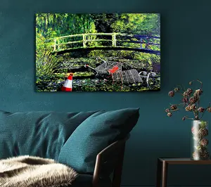 Water Lillies Trash Canvas Print Wall Art - Medium 20 x 32 Inches