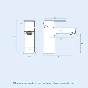 Nes Home Aldo Basin & Bath Shower Mixer Tap with Basin Waste Chrome