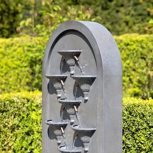 Primrose Obidos Tiered Cascading Zinc Water Feature 109cm