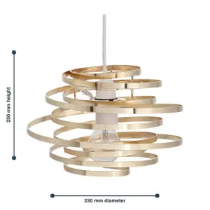 First Choice Lighting Gold Metal Swirl Easy Fit Light Shade