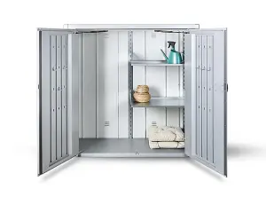 Biohort High Quality 4ft x 3ft Romeo Garden Patio Locker - Metallic Silver