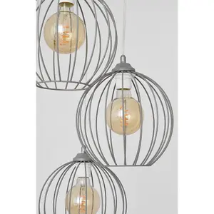 Luminosa Mercure Cluster Pendant Ceiling Light Grey 40cm