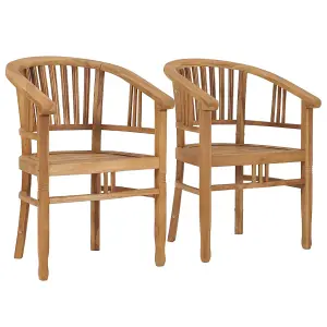 Berkfield Garden Chairs 2 pcs Solid Teak Wood