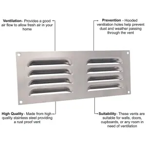 AFIT Stainless Steel Louvre Air Vent 242 x 89mm