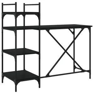 Berkfield Computer Desk with Shelves Black 120x47x109 cm