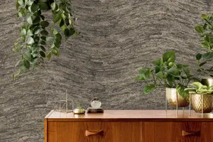 Holden Decor Industrial Wave Texture Charcoal Blown Wallpaper