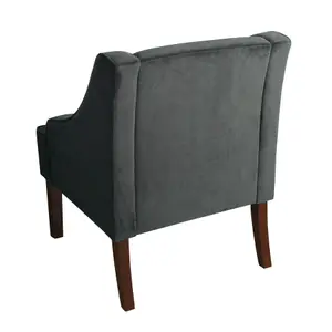 Savoy Velvet Armchair - Dark Grey