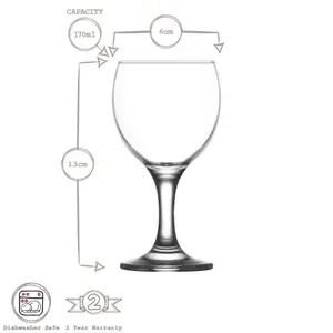 LAV Misket White Wine Glasses - 170ml - Pack of 12