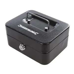 Silverline Metal Cash & Valuables Box Keyed - 165 x 128 x 80mm