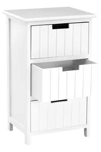 Interiors by Premier New England White 3 Drawers Chest, Delivered Fully Assmbled