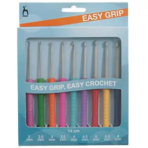 C/HOOK EASY GRIP SET - Easy Grip Crochet Hook Set: Sizes 2.00 - 6.00mm - Pony