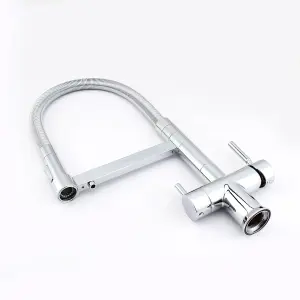 Hommix Savona Chrome Pull-Out Spray-Hose 3-Way Tap (Triflow Filter Tap)