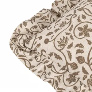 Seventy Three Linen Filigree Printed Ruffle Polyester Filled Cushion, 50 x 50cm