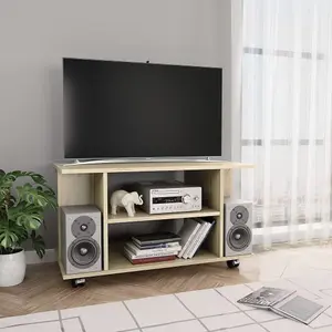 Berkfield TV Cabinet with Castors Sonoma Oak 80x40x40 cm Engineered Wood