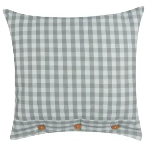 Throw Cushion TALYA 45 x 45 cm Checked Mint Green