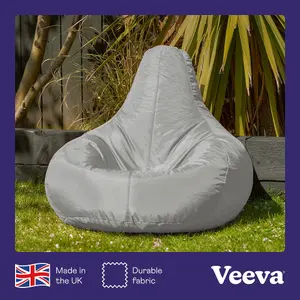 Veeva Recliner Indoor Outdoor Bean Bag Grey Bean Bag Chair