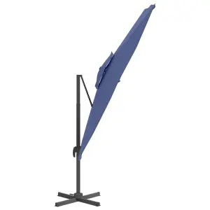 Berkfield Double Top Cantilever Garden Parasol Azure Blue 400x300 cm