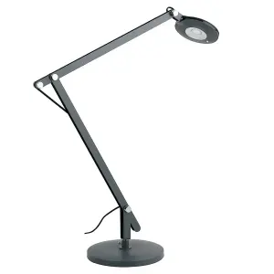 Luminosa LOCKE LED Reading Desk Lamp Grey 500lm 4000K 55x19.3cm