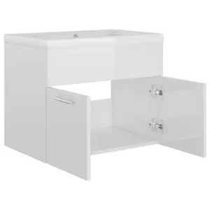 Elizibeth 600mm Wall Hung Single Vanity Unit Gloss White