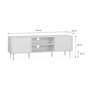 sweeek. 60cm wood-effect TV stand Mika Natural 160x40x56 cm