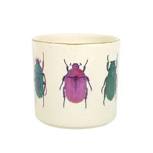 Something Different Whimsical Beetles Plant Pot Off White (One Size)