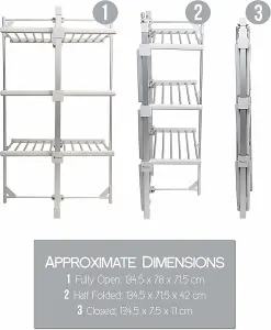 Homefront Electric Heated Clothes Airer Dryer Rack 330W Indoor 3-Tier Drier with Zip Up Cover for Even Faster Drying