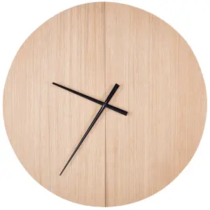 Beliani Traditional Wall Clock CABIC Light Wood