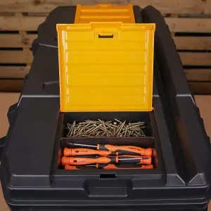 TOUGH MASTER Heavy Duty Large Tool Box 25" Lockable with wheels & handle