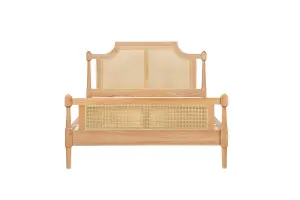 King Size Rattan Bed Frame Birlea Rhodes Oak 5FT 150cm Bedstead