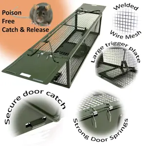 Rat Squirrel Trap Heavy Duty Metal Humane Vermin Mouse Rodent Cage Pest Catcher