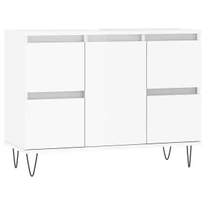 Berkfield Bathroom Cabinet High Gloss White 80x33x60 cm Engineered Wood