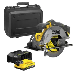 Stanley FatMax 18V Li-ion V20 165mm Cordless Circular saw (1 x 2Ah) - SFMCS500D1K-GB