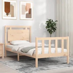 Berkfield Bed Frame with Headboard 90x200 cm Solid Wood